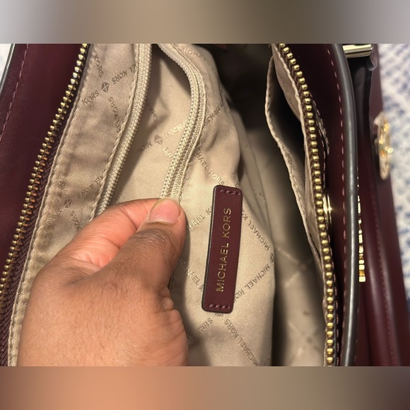 Michael Kors Burgundy Large Saffiano Leather Satchel - Picture 13 of 13